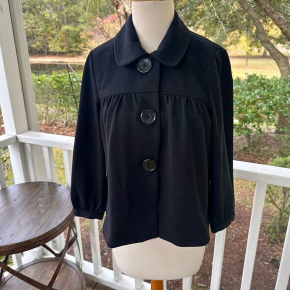 Sandro Black Large Button Swing Blazer - Picture 1 of 4